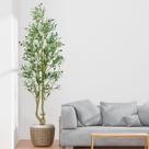 Oliveira artificial HZXGCP 180cm com vaso branco 1296 folhas