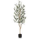 Oliveira artificial Kazeila, 150 cm de altura, seda sintética com frutas