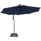 Ombrellone Lateral Suspenso para Praia 3M Azul em Alumínio com Base 60L 4 Peças Preto CASA LYS Ombrellone Lateral Suspenso para Praia 3M Azul em Alumínio com Base 60L 4 Peças Preto CASA LYS