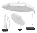 Ombrelone Buzios Bel Branco 3mts Alumínio Reclina E Gira 360 com Base e Contrapeso em ABS 50 Litros p/ Areia ou Agua.