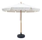Ombrelone Central De Madeira Com Cobertura Branca 235x240 Cm