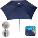 Ombrelone Guarda Sol 2,6m Sombreiro Alumínio Malibu Garden Jardim Praia Piscina Camping Azul Marinho - 1901 Tobee