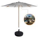 Ombrelone Guarda Sol 3mts Madeira + Base 40kg Praia Piscina Jardim