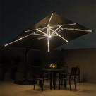 Ombrelone Guarda Sol Gold Led Alumínio 2,5 x 2,5 C/ Base em 100 L