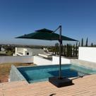 Ombrelone guarda sol lateral 3x3 metros base 150l led monte carlo piscina jardim area externa