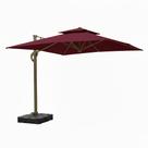 Ombrelone Guarda Sol Premium Aluminio Vinho 3x3m C/ Base de 120L
