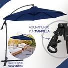 Ombrelone Guarda Sol Suspenso Luxo Importador 3 Metros Azul Importway Superior ao Mor, Bel, Revomax