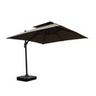 Ombrelone Lateral com Base 150 LT HDPE Tulum Rivatti 300 cm (Larg) Alumínio Capa Poliéster Fendi
