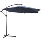Ombrelone Lateral Suspenso 3M Jardim de Alumínio com Base Manivela e Capa Importway IWOBLC-300