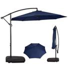 Ombrelone Lateral Suspenso 3m Kauai Azul Com Base Plástica 55L Jardim Piscina - AMZ