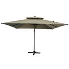 Ombrelone Lateral Trancoso Tulum Fratini 300cm (larg) Base Cruz Alumínio Marrom Taupe Capa Poliéster