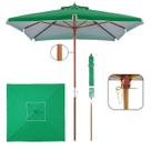Ombrelone Madeira Quadrado 2x2m Sardenha Guarda Sol Sombreiro Bagum Verde - 303103 Belfix