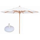 Ombrelone Para Mesa De Piscina Em Madeira 3 Metros Com Base