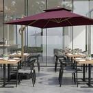 Ombrelone Premium com Base Vinho 3x3m para Restaurante e Bares