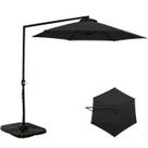 Ombrelone Suspenso 3 Metros Aço Poliéster Jardim Veneza Preto Com Base Plástica 50L - Belfix