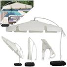 Ombrelone Suspenso 3 Metros Búzios Giratório 360 C/ Base Bel Cor Branco