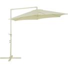 Ombrelone Suspenso Guarda Sol Lateral com Base Bel Veneza 3 Metros Bege Ideal para Piscina, Hotel, Varanda e Jardim