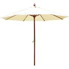 Ombrelone Vertical em Poliéster e Madeira Creme 3m Kala