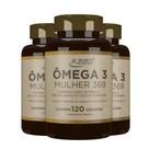 Omega Mulher 3 6 9 Óleo Linhaça Borragem Primula 3x120 capsulas softgels - Secrets Nutrition
