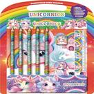 On Line Editora Livro Infantil para Colorir Unicórnios com Kit (estojo, 5 lápis, régua)