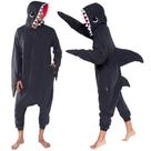 Onesie Costume Funziez! Pelúcia para animais de tubarão de Halloween para adultos Onesie Costume Funziez! Pelúcia para animais de tubarão de Halloween para adultos