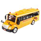 Ônibus escolar de brinquedo grande amarelo com portas que podem ser abertas para crianças