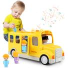 Ônibus escolar de brinquedo Nicmore 2024 com luzes, sons e 5 figuras de 18 m ou mais Ônibus escolar de brinquedo Nicmore 2024 com luzes, sons e 5 figuras de 18 m ou mais
