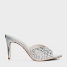 Open Mule Carrano Cristal Unique Salto Fino Couro Nobuck Off White Lait - 816006