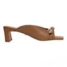 Open mule minimal fivela salto pilar couro marrom honey carrano 809002