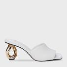 Open mule salto elo couro branco 672002