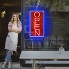 Open Sign Neonawall Ultra Bright, elétrico de 40 cm, com liga/desliga