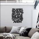 Oração do Pai Nosso em Mdf Pintado de Preto 60x80cm 3mm