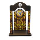 Oratório de Madeira Vitral Espírito Santo Amarelo