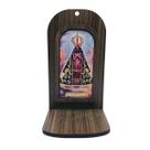 Oratório de Madeira Vitral Nossa Senhora Aparecida