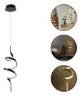 Orbaly Pendente Luminária Led Espiral Lustre Bivolt 3000k Cor Preto