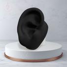 Orelha de Silicone Base Oval Preta