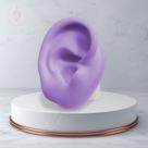 Orelha de Silicone Base Oval Roxa