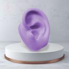 Orelha de Silicone Base Oval Roxa