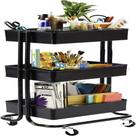 Organizador aço preto 3 niveis varanda quarto manicure