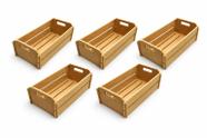 Organizador Caixote Mdf 30x15 Com Alça Lateral 5 Peças Decoração