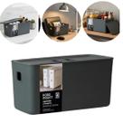 Organizador Com Tampa 26X10X12 cm Fly 2,6 Litros Cor Chumbo