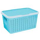 Organizador Com Tampa E Alças Caixa Bicolor Baby 15 Litros Para Roupas Brinquedos