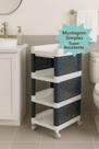 Organizador Compacto com 4 Prateleiras e Rodízios Ideal para Banheiro, Cozinha, Lavanderia, Salão e Etc Organizador Compacto com 4 Prateleiras e Rodízios Ideal para Banheiro, Cozinha, Lavanderia, Salão e Etc