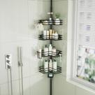 Organizador Corner Shower Caddy HaPirm com suporte de sabonete preto