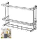 Organizador Cozinha Banheiro Prateleira Gancho Inox Utensilio Condicionador Shampoo Toalha Pano de Prato Porta Condimento Tempero Resistente Pratico M Organizador Cozinha Banheiro Prateleira Gancho Inox Utensilio Condicionador Shampoo Toalha Pano de Prato Porta Condimento Tempero Resistente Pratico M