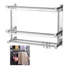 Organizador Cozinha Banheiro Prateleira Inox Gancho Suporte Multiuso Utensilio Shampoo Condicionador Toalha Porta Casa Tempero Condimento Pratico Mul