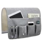 Organizador de apoio de braço para sofá NB com 5 bolsos cinza 35x18 cm