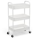 Organizador de armazenamento CAXXA 3-Tier Rolling Metal White