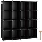 Organizador de armazenamento Cube C&AHOME 16-Cube Shelves preto Organizador de armazenamento Cube C&AHOME 16-Cube Shelves preto
