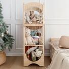 Organizador de armazenamento de animais de pelúcia Fodoss Wooden com rodas